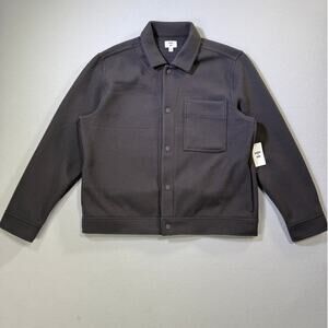 Mode of One Men's Long-Sleeve Knit Trucker Jacket, Jet Grey XL $80